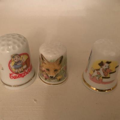 3 Vintage Porcelain Spode and Avon Thimbles- $10