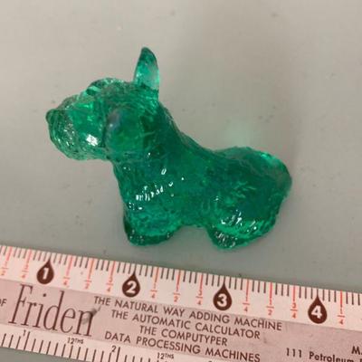 Vintage Mint Green Glass Scottie Dogs UV Glass