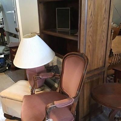 Bookcase, Chair, Lamp