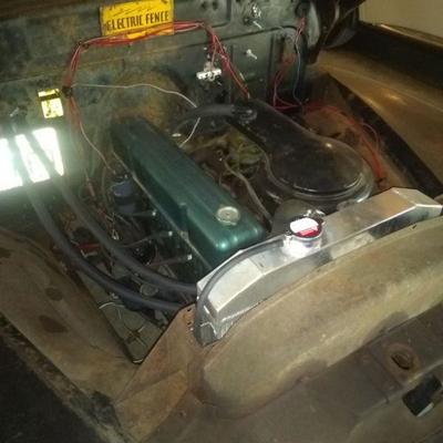 Truck has 1955 Chevy 235 motor and 3 speed tranny with 1977 truck rear end.