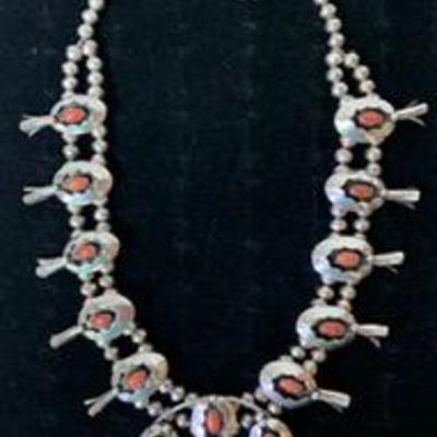Sterling silver squash blossom necklace with insurance appraisal
