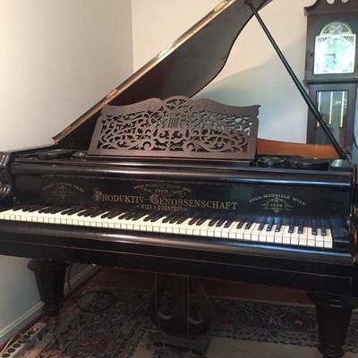Late 19th c. Produktiv-Genossenschaft Opus 2065 Baby Grand Piano.   