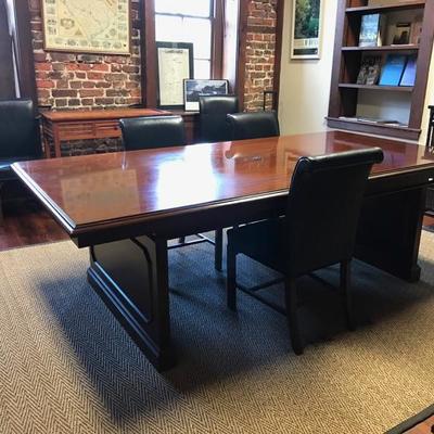 Mahogany conference table $499
94 X 48 X 39"
Seagrass rug "as is" $65
139 X 99"