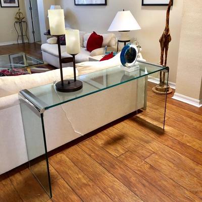 Glass Sofa/Entry Table - $95 - (52W  15D  27H)