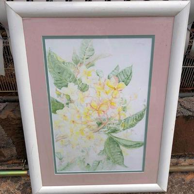 APC003 Yellow Hibiscus Floral Art Painting by Tamaye