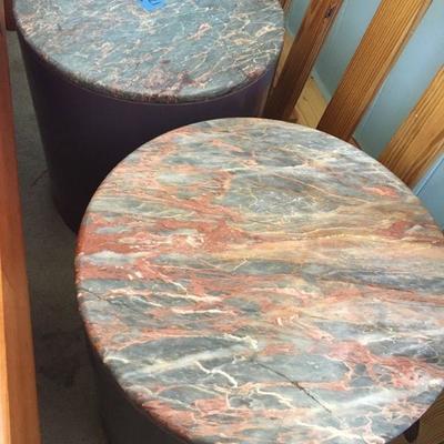 APC121 Pair of Marble-Like End Tables