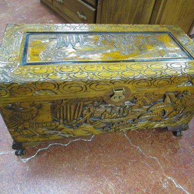 Oriental Carved Camphor Chest