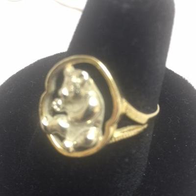 14kt Gold Teddy Bear Ring