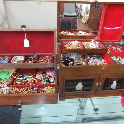 costume jewelry and boxes