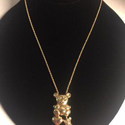 Facco 14kt Gold Teddy Bear Necklace