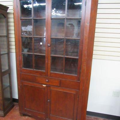 Antique cabinet with original glass