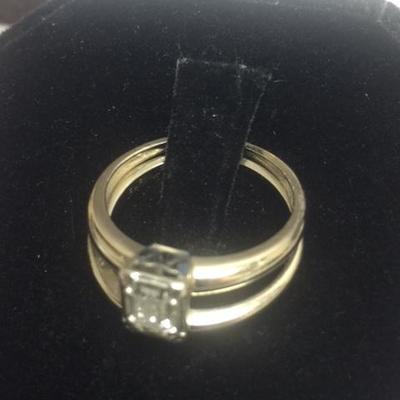 14kt White Gold Diamond 2 Ring Set