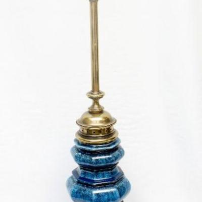 TALL STIFFEL MID CENTURY MODERN BLUE LAMP