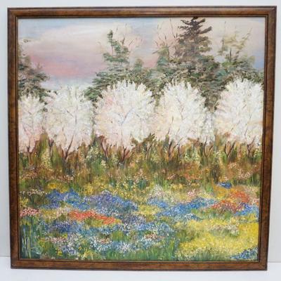 LARGE MID CENTURY IMPASTO LANDSCAPE