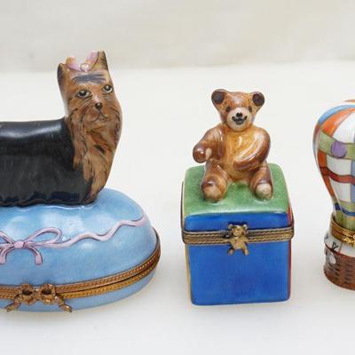 3 LIMOGES HAND PAINTED BOXES