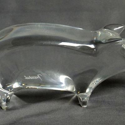 Vintage Baccarat Crystal Pig Figurine Paperweight. Very good condition. 5 1/2