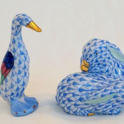2 pc HEREND DUCK & RABBITS