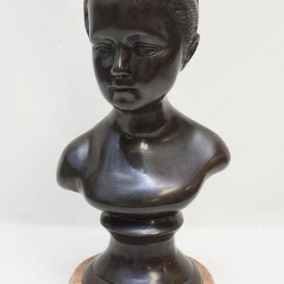 20th c. Bronze Patinated Bust of Youngs Girl.