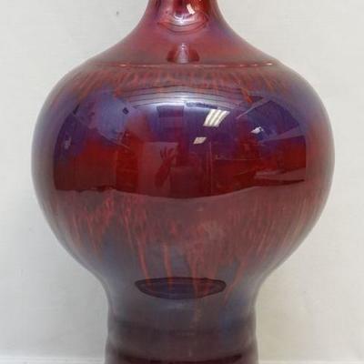 Chinese early 20th c. Sang de Boeuf Flambe Meiping Vase. 