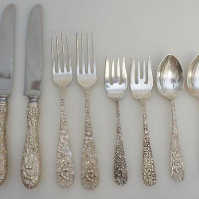 8 pc STERLING STIEFF ROSE 2 PLACE SETTINGS