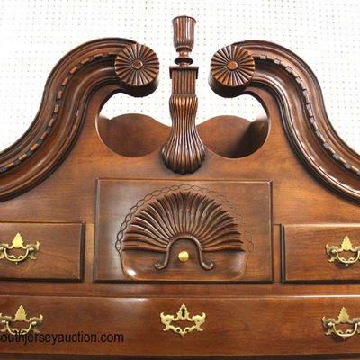  2 Piece “Century Furniture American Life Collection Henry Ford Museum & Greenfield Village” Full Bonnet Top Shell Carved High Boy...
