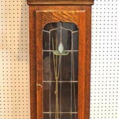  ANTIQUE American Golden Oak Grandfather Clock with Art Nouveau Leaded Glass Front

With Weights and Pendulum

Auction Estimate $300-$600...