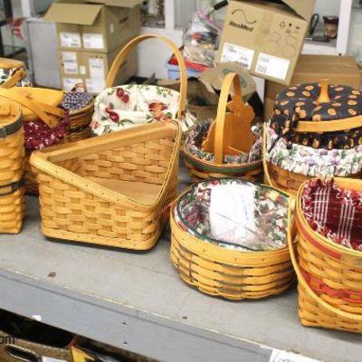  Large Collection of â€œLongabergerâ€ Baskets â€“ Different Sizes and Styles

Auction Estimate $10-$100 each â€“ Located Glassware 