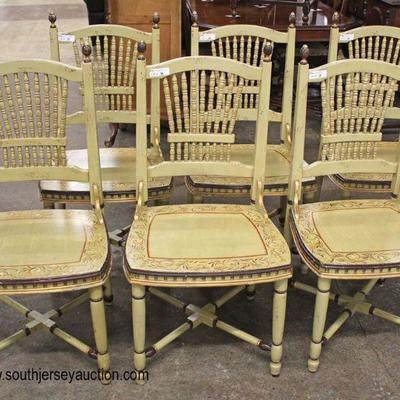  7 Piece Farm Style Paint Decorated country Dining Room Table with 6 Chairs

Auction Estimate $300-$600 â€“ Located Inside

  