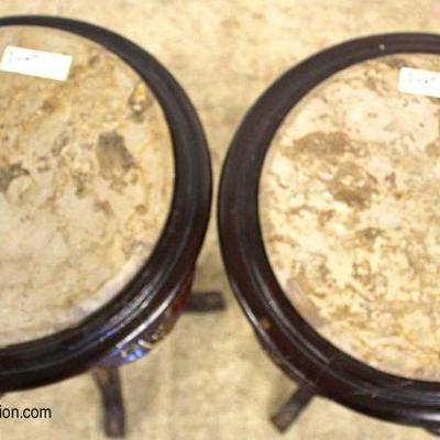  PAIR of French Style Marble Top Candle Stands with Applied Bronze

Auction Estimate $100-$200 â€“ Located Inside 