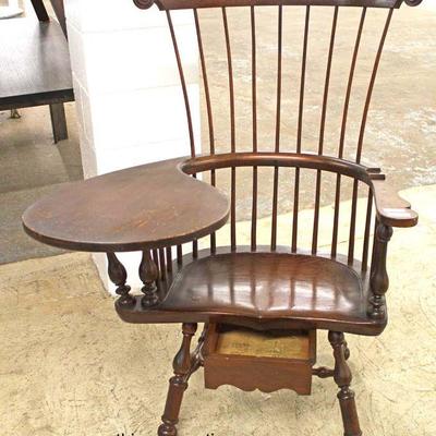  ANTIQUE SOLID Mahogany Signed “Wallace Nutting” Windsor Desk Chair with Drawer

Auction Estimate $300-$600 – Located Inside 