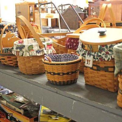  Large Collection of â€œLongabergerâ€ Baskets â€“ Different Sizes and Styles

Auction Estimate $10-$100 each â€“ Located Glassware 