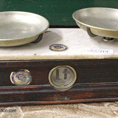  ANTIQUE Marble Top Scale in Original Found Condition

Auction Estimate $100-$200 â€“ Located Inside 