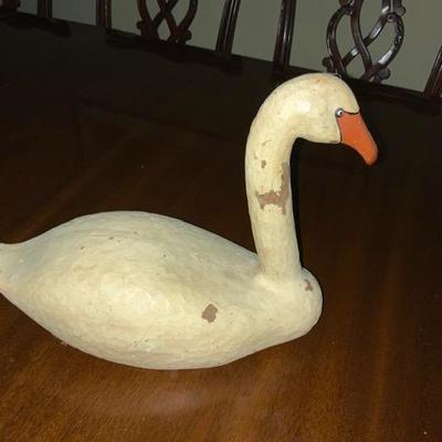 Large vintage Resin White Swan 