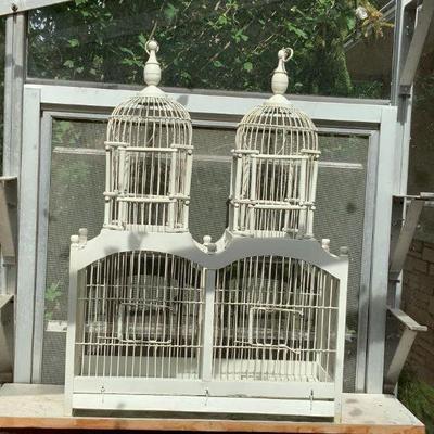 Vintage Small hand made wood and wire bird basket from North Carolina