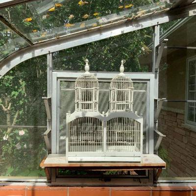Vintage Large hand made Wooden and wire Bird Cage