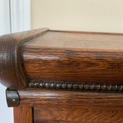 Vintage Oak 3 Shelf attorney Book Case with 2 glass pull downs