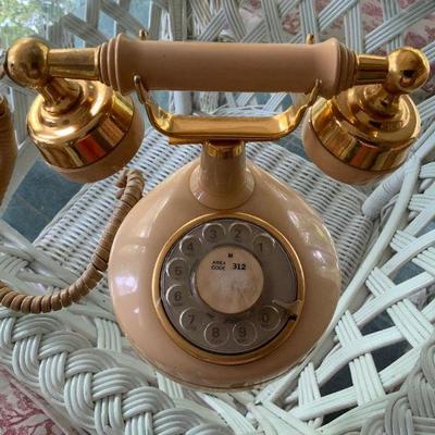 Vintage French Dial phone with 312 area code display
