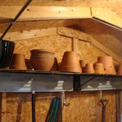 Variety of terracotta pots 