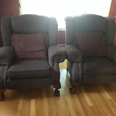 Comfy pair of hi back chairs