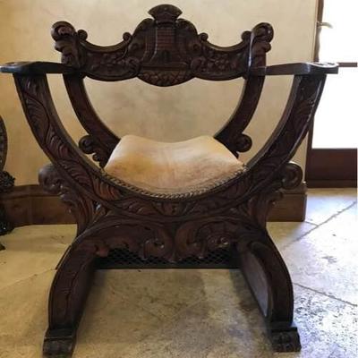 Antique Carved Wood Chair