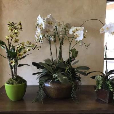 Trio of Faux Orchids