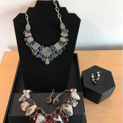 Sterling Silver Stone Necklaces and Earrings