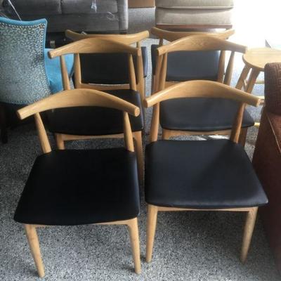 SET OF 6 MCM STYLE CHAIRS
