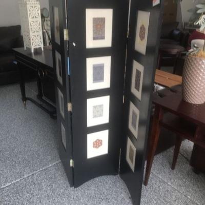 WOOD PICTURE FOLDING SCREEN