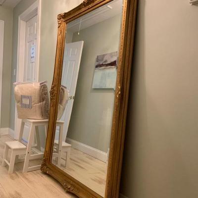 Oversized Mirror with Carved Giltwood Frame 