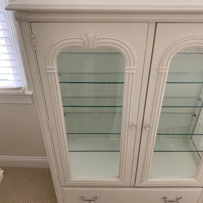 Vintage Display Cabinet with Glass Shelves 