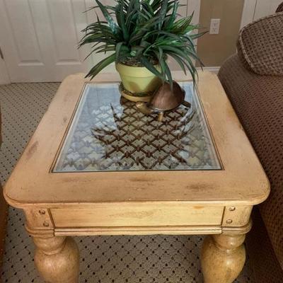Rustic Two Piece End Table and Coffee Table Set 