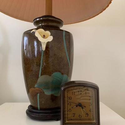 Vintage Lamp, Pottery Barn Clock 