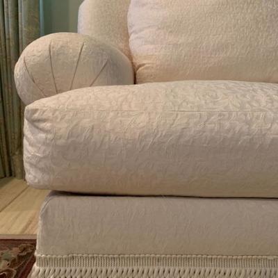 Rowe Furniture Fringe Accented Armchair and Ottoman 