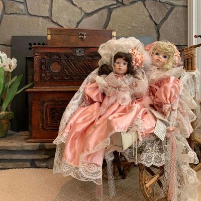 Antique Wooden Chests, Victorian Collection Gallery Dolls 